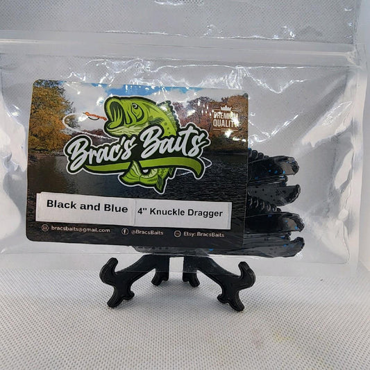 Brac's Baits Black and Blue Series - 5-inch Stick Baits, 3.25-inch Punch Bugs, 4-inch Knuckle Draggers for Bass Fishing in Murky Waters