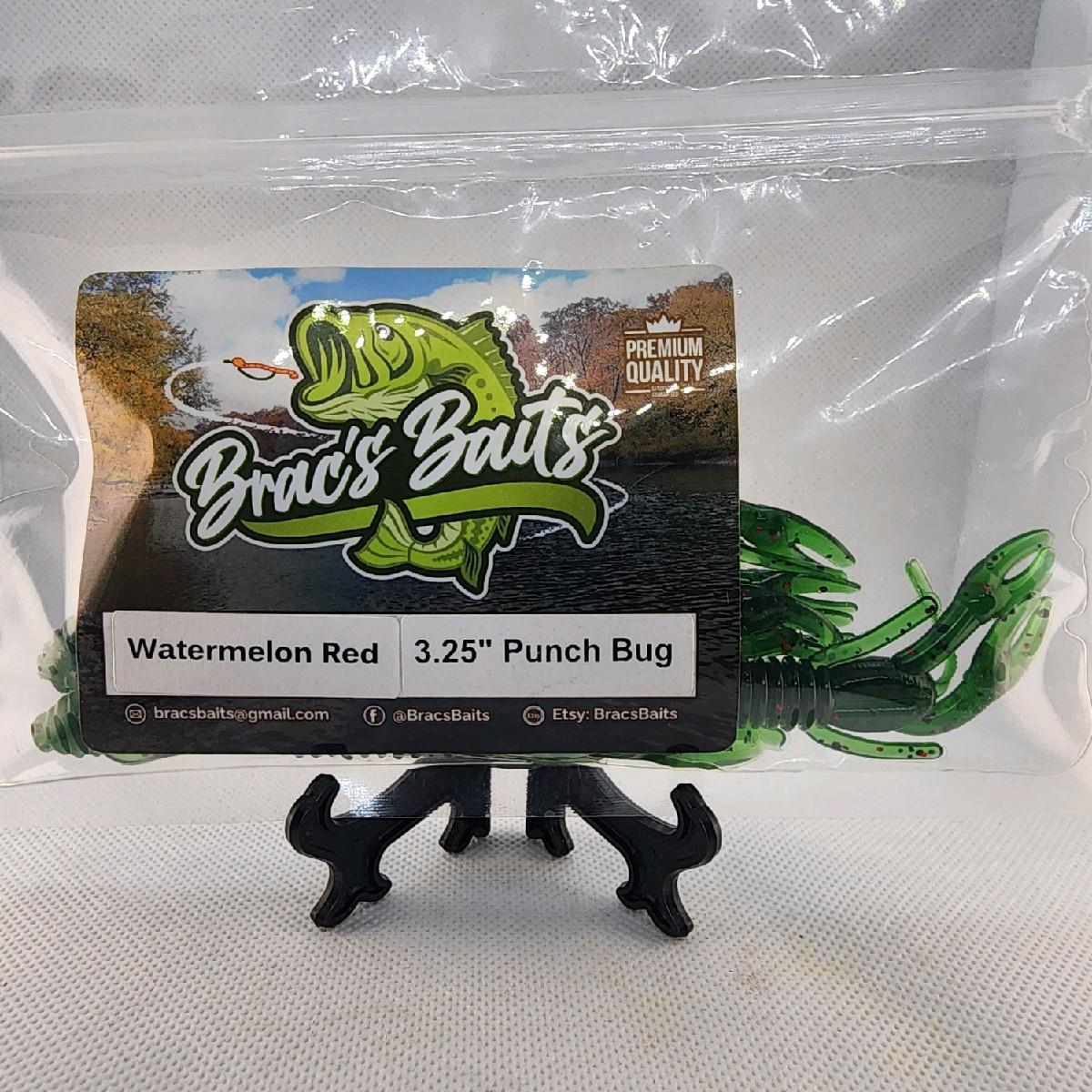 Brac's Baits Watermelon Red Series - Stick Baits, Punch Bugs, Knuckle Draggers for Bass Fishing in Clear to Slightly Stained Waters
