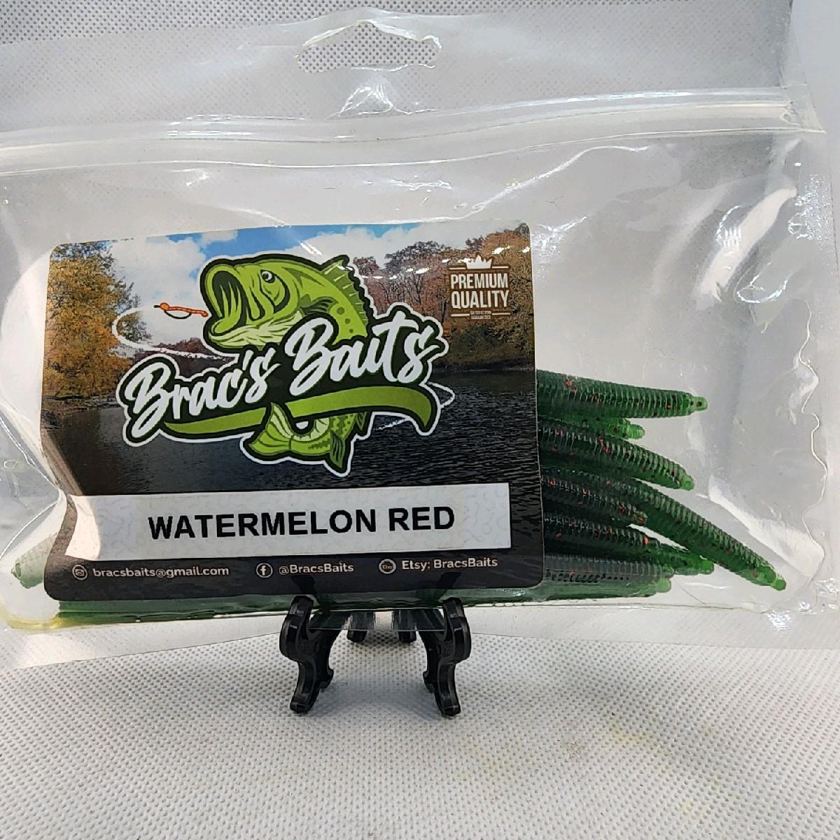 Brac's Baits Watermelon Red Series - Stick Baits, Punch Bugs, Knuckle Draggers for Bass Fishing in Clear to Slightly Stained Waters