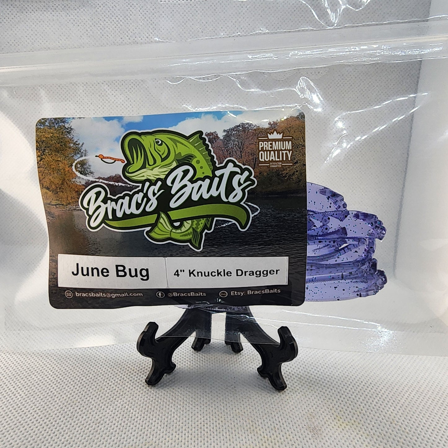 Brac's Baits JuneBug Series - 5-inch Stick Baits, 3.25-inch Punch Bugs, 4-inch Knuckle Draggers for Bass Fishing in Dark or Stained Water