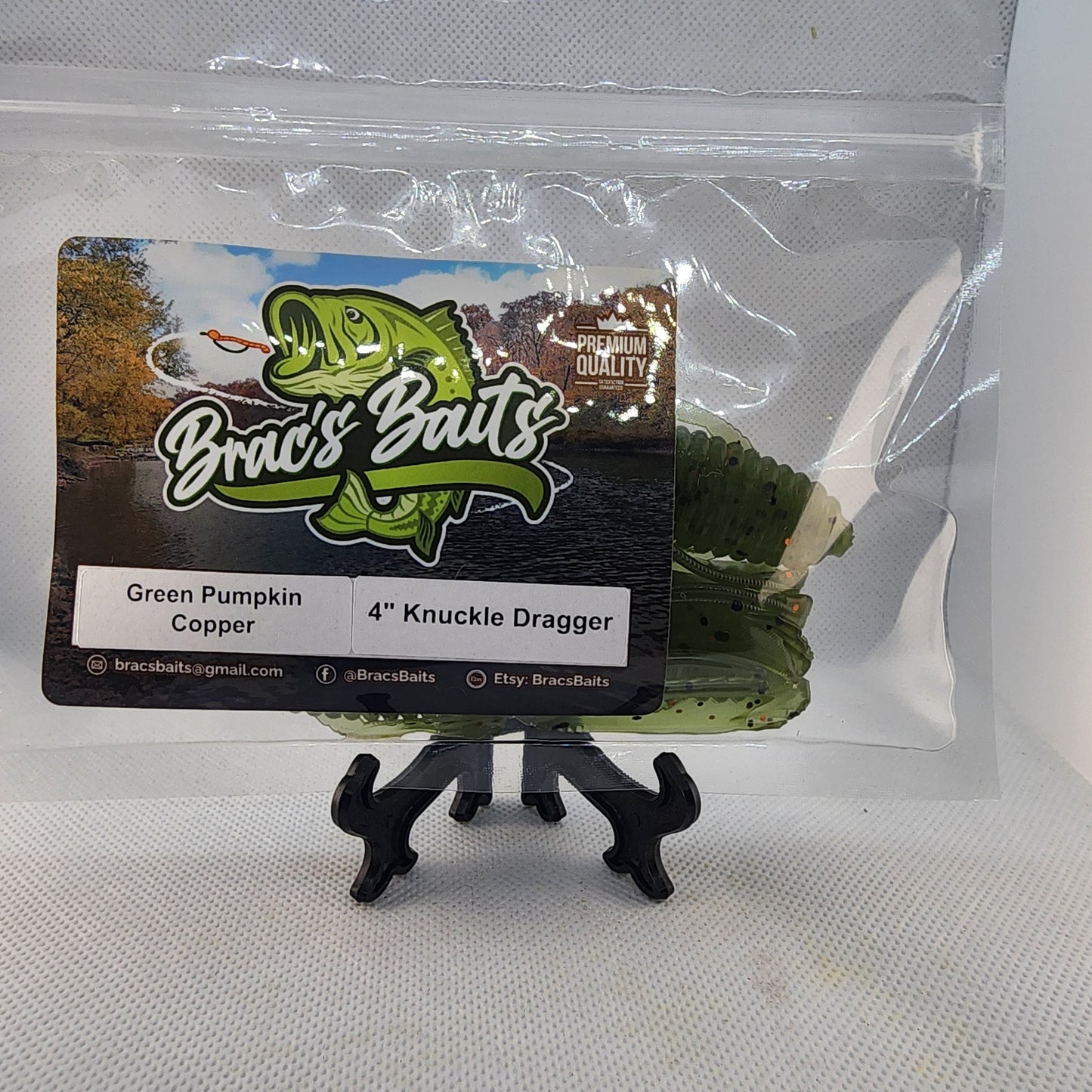 Brac's Baits Green Pumpkin Copper Series - 5-inch Stick Baits, 3.25-inch Punch Bugs, 4-inch Knuckle Draggers for Bass Fishing in Clear & Slightly Stained Water