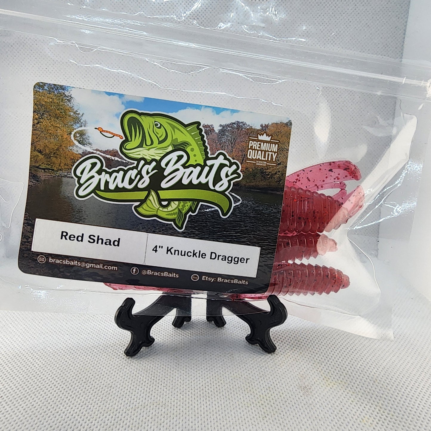 Brac's Baits Red Shad Series - 5-inch Stick Baits, 3.25-inch Punch Bugs, 4-inch Knuckle Draggers for Bass Fishing in Clear & Lightly Stained Water