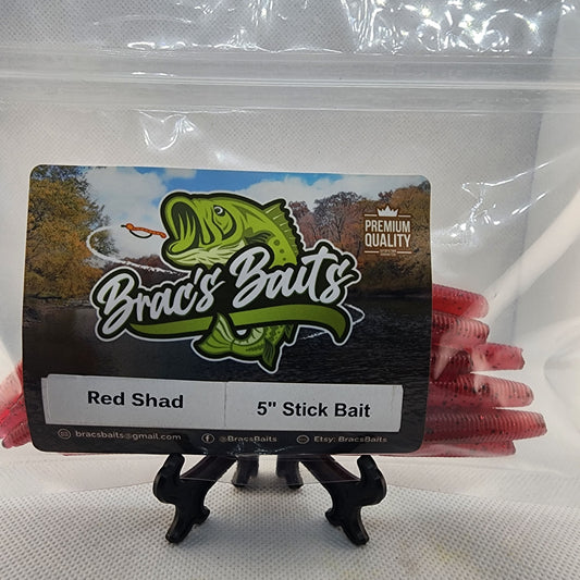 Brac's Baits Red Shad Series - 5-inch Stick Baits, 3.25-inch Punch Bugs, 4-inch Knuckle Draggers for Bass Fishing in Clear & Lightly Stained Water
