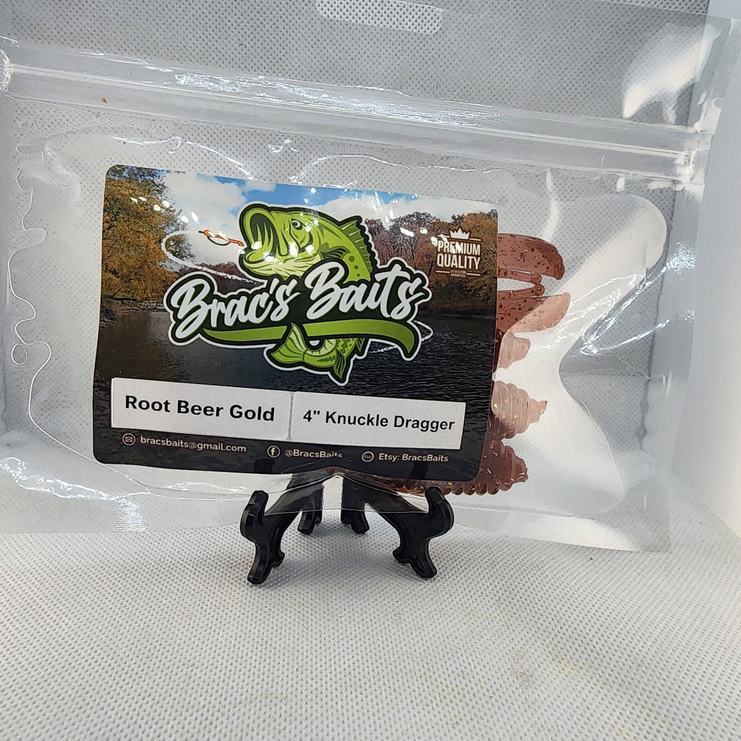 Brac's Baits RootBeer Gold Series - 5-inch Stick Baits, 3.25-inch Punch Bugs, 4-inch Knuckle Draggers for Bass Fishing in Clear Sunny Conditions