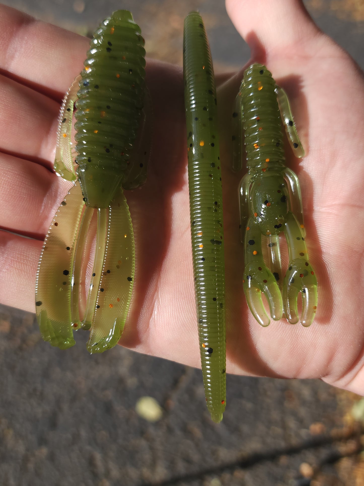 Brac's Baits Green Pumpkin Copper Series - 5-inch Stick Baits, 3.25-inch Punch Bugs, 4-inch Knuckle Draggers for Bass Fishing in Clear & Slightly Stained Water