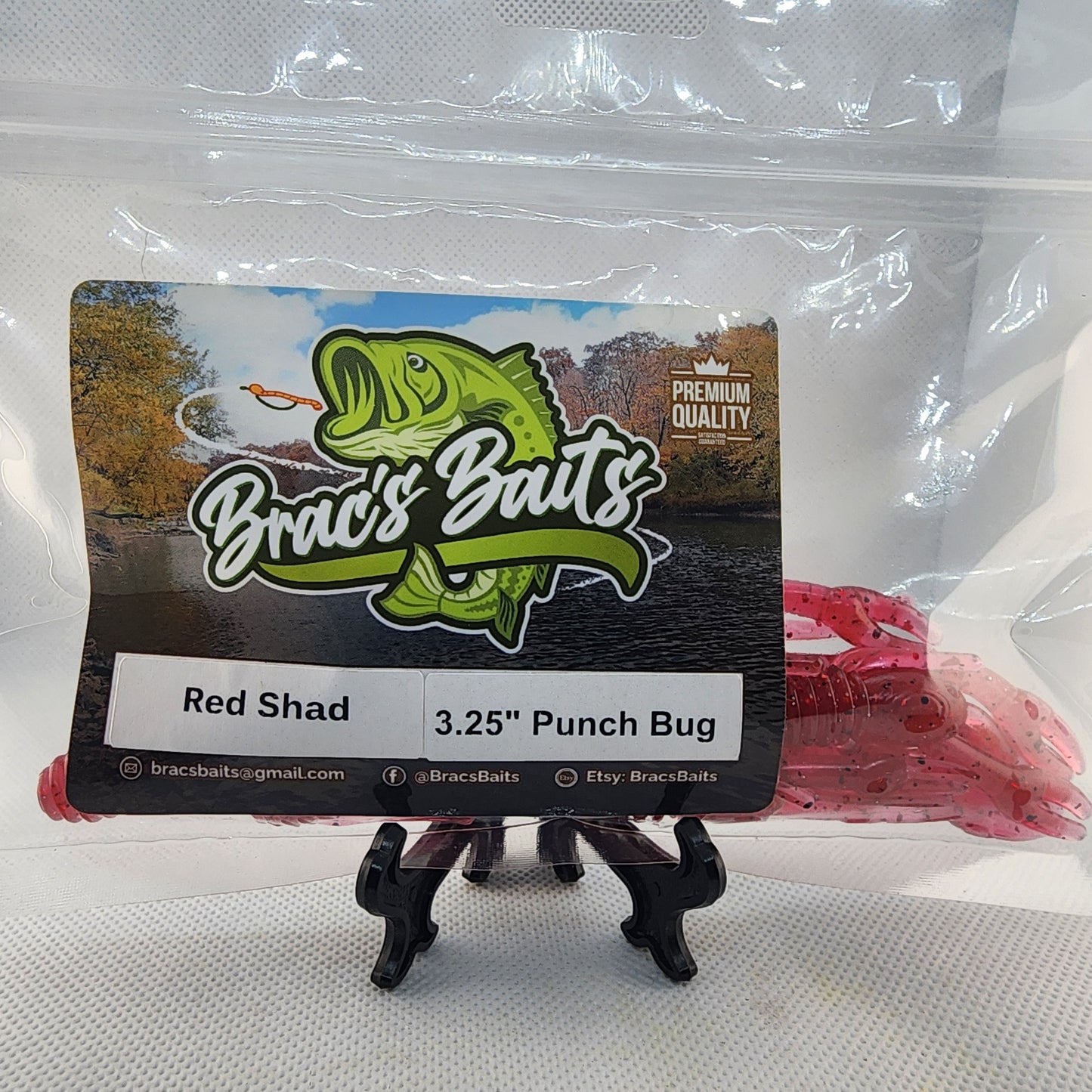 Brac's Baits Red Shad Series - 5-inch Stick Baits, 3.25-inch Punch Bugs, 4-inch Knuckle Draggers for Bass Fishing in Clear & Lightly Stained Water