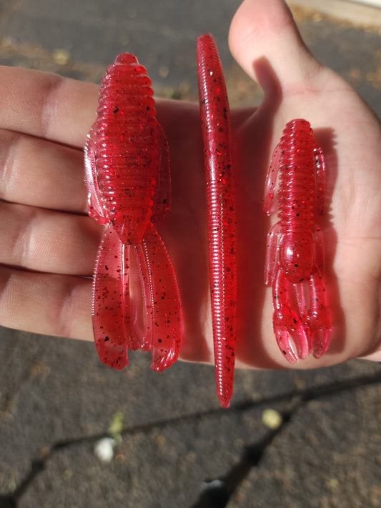 Brac's Baits Red Shad Series - 5-inch Stick Baits, 3.25-inch Punch Bugs, 4-inch Knuckle Draggers for Bass Fishing in Clear & Lightly Stained Water