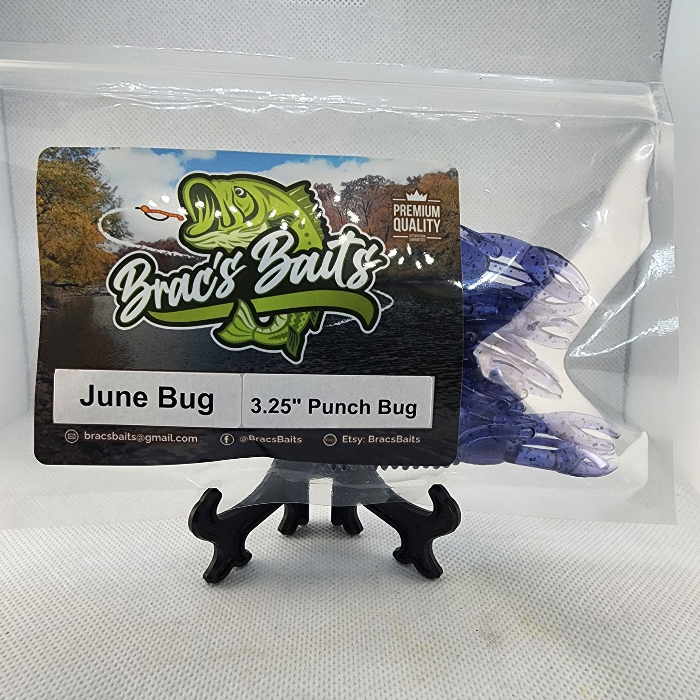 Brac's Baits JuneBug Series - 5-inch Stick Baits, 3.25-inch Punch Bugs, 4-inch Knuckle Draggers for Bass Fishing in Dark or Stained Water